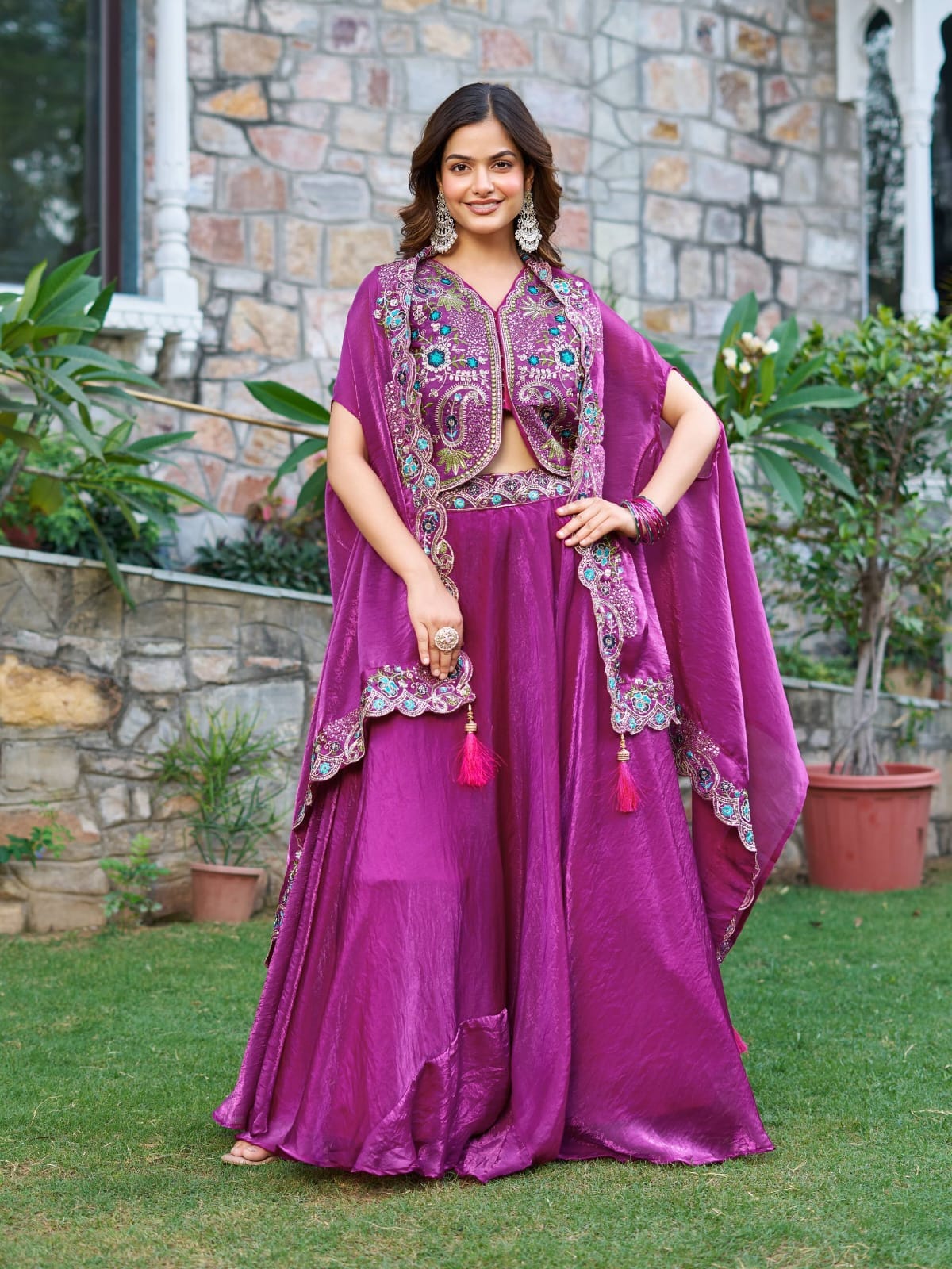Mahira Purple Lehenga With Blouse And Dupatta