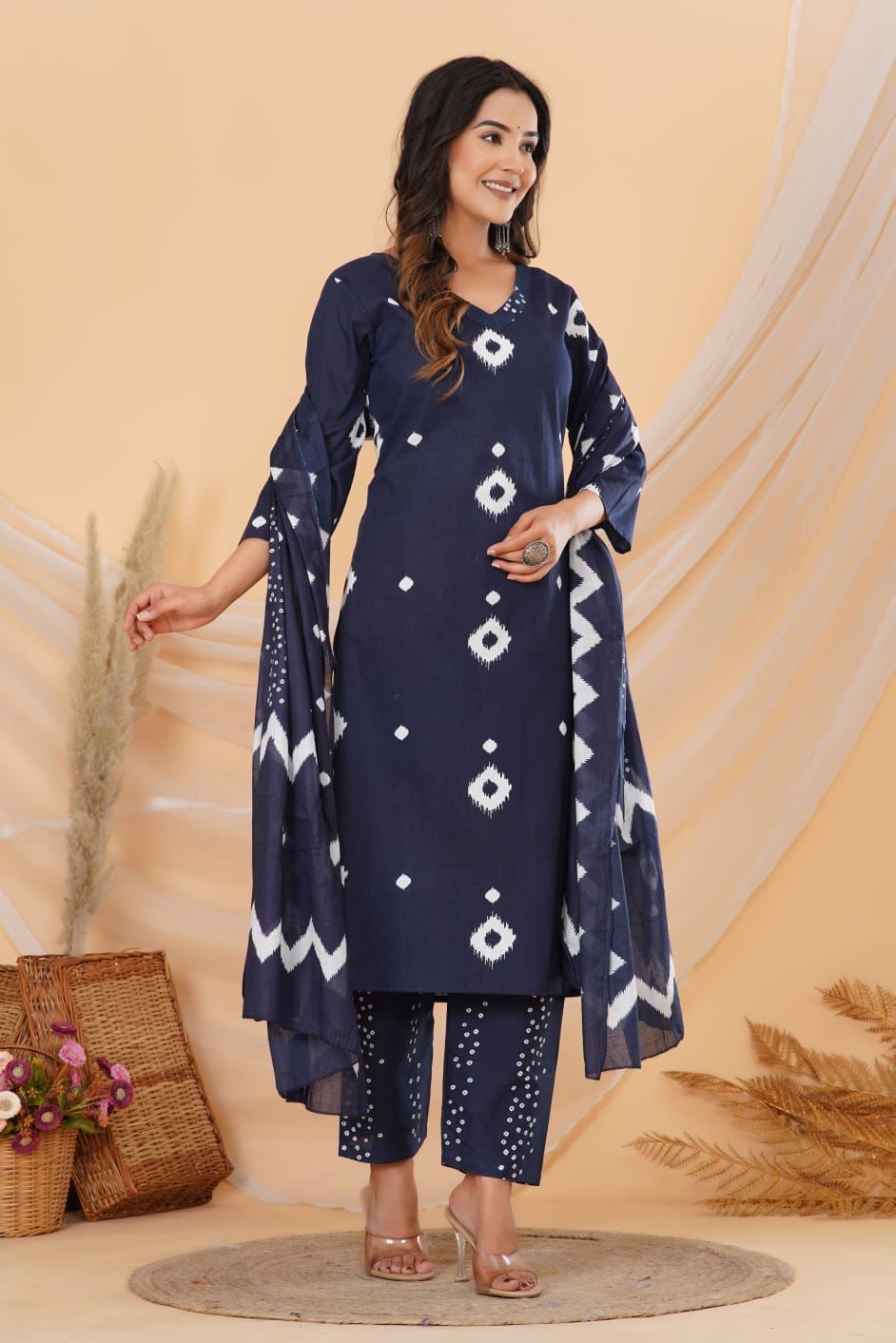 Blue Printed suit set