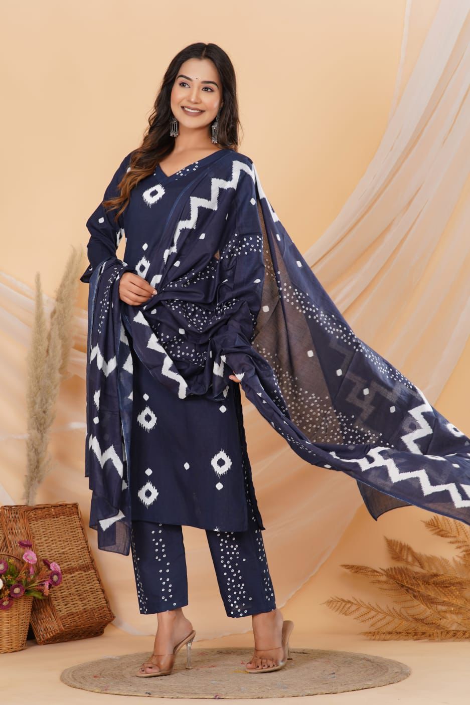 Blue Printed suit set