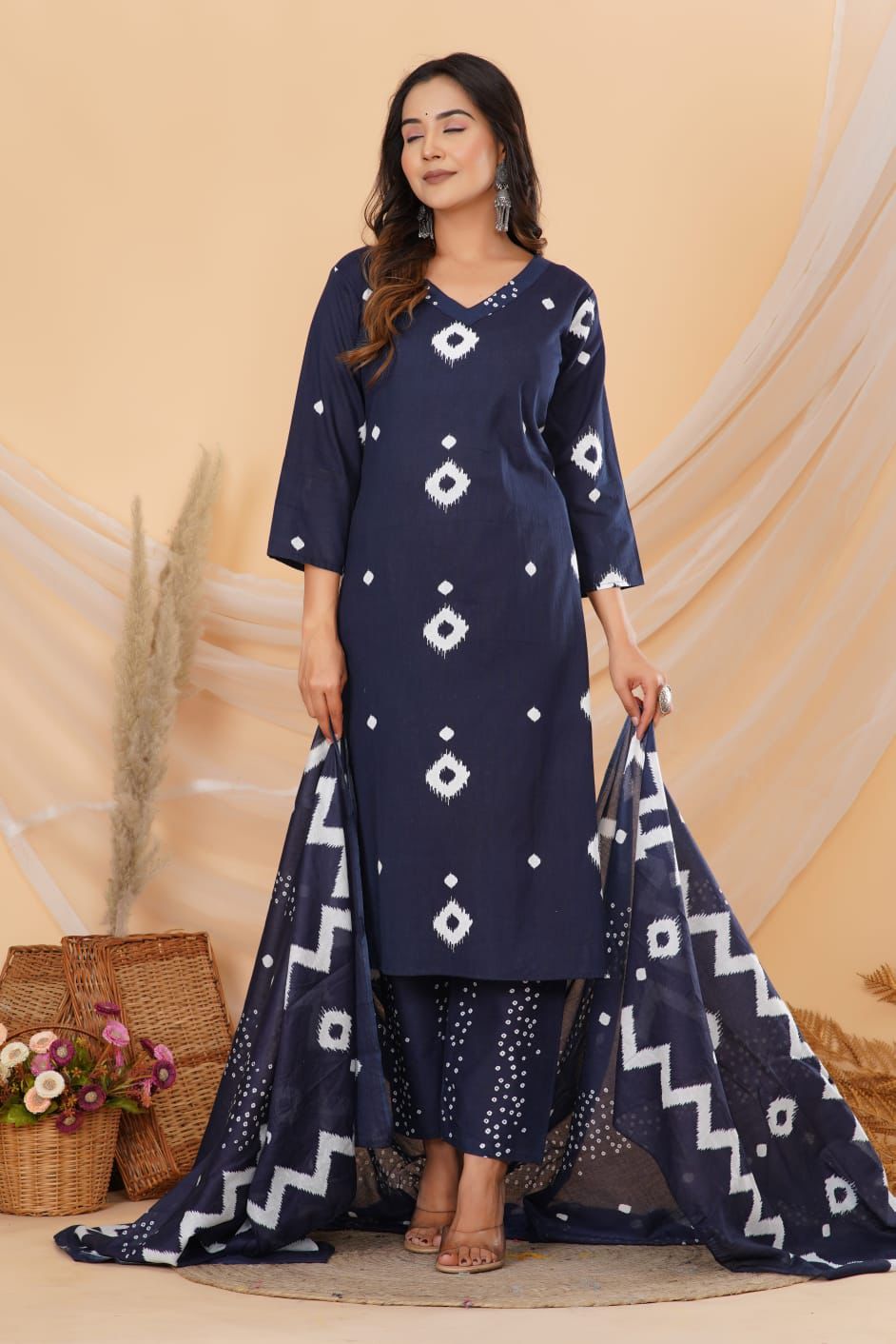 Blue Printed suit set