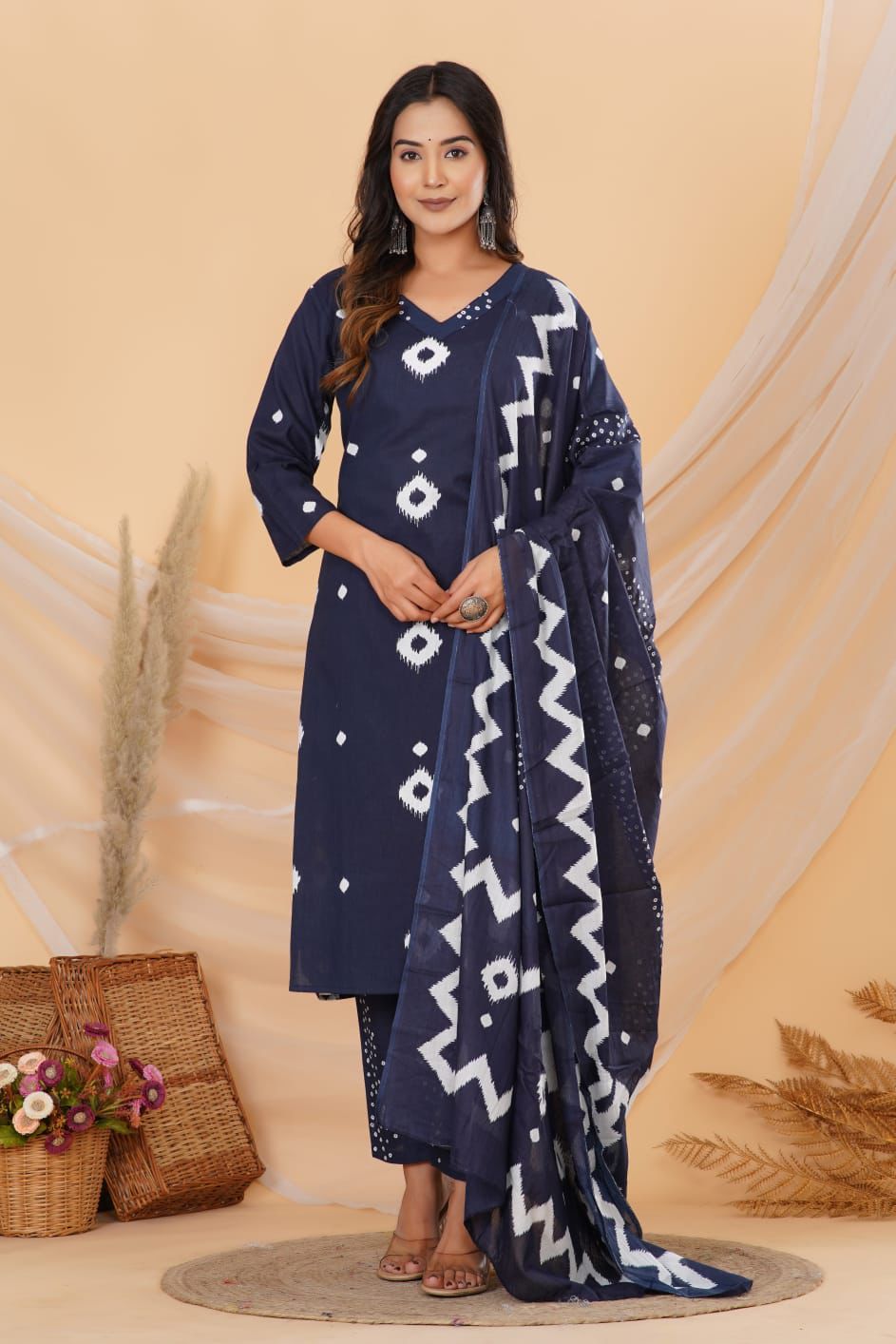 Blue Printed suit set