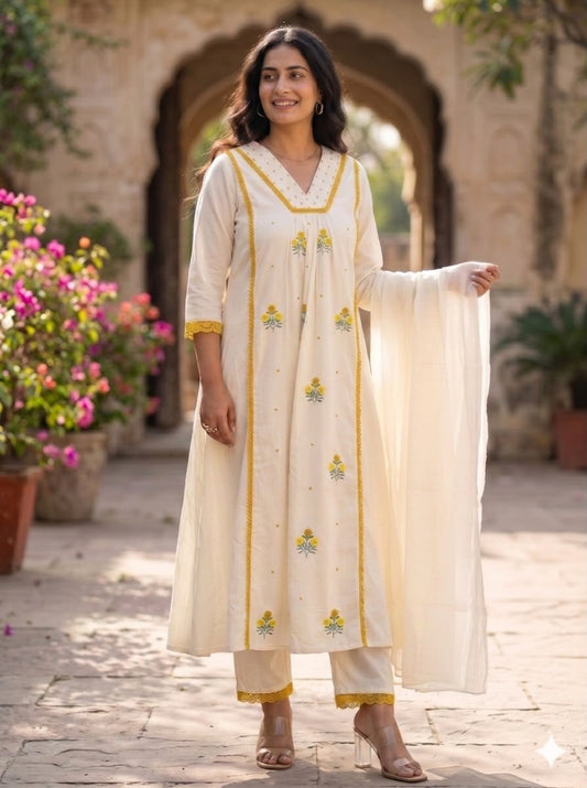 Aafreen Ivory Elegant Ethnic Set