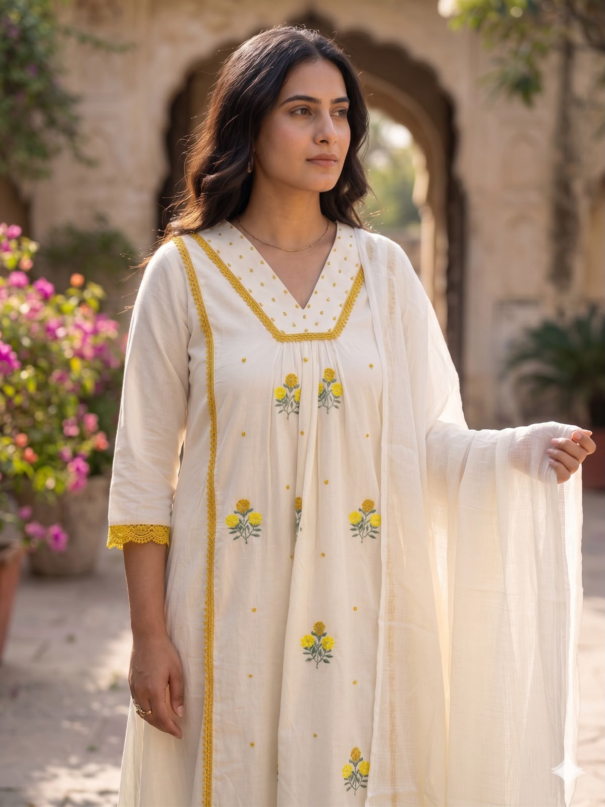 Aafreen Ivory Elegant Ethnic Set