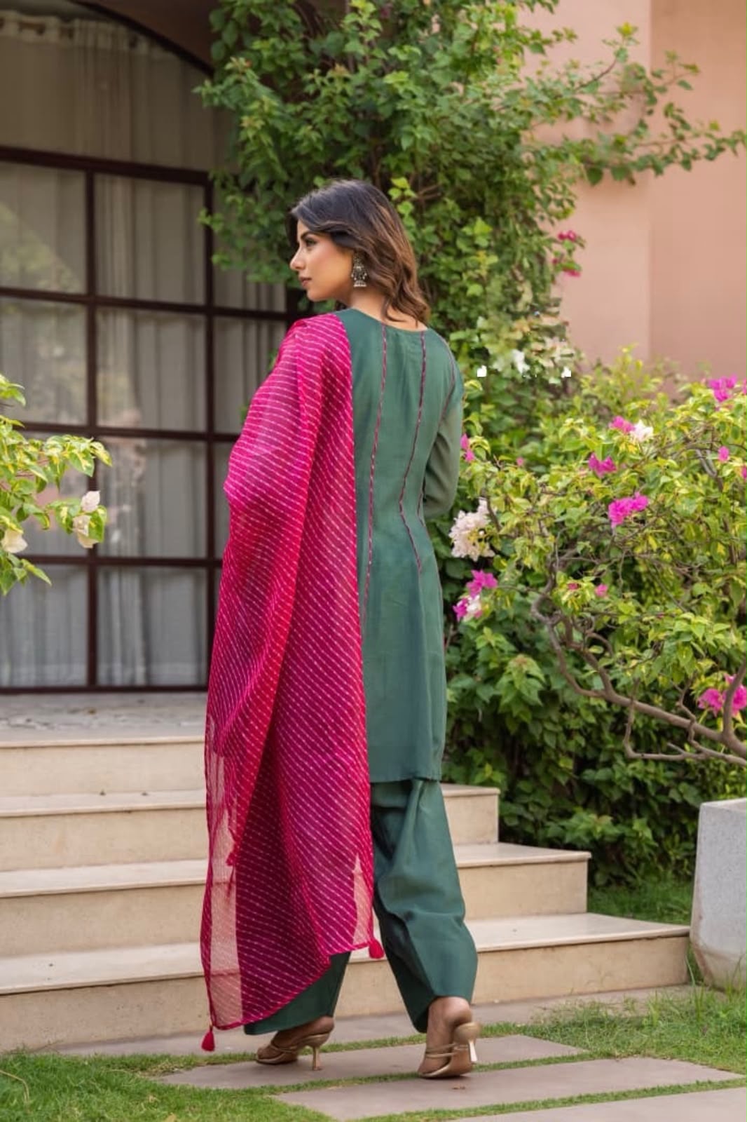 Zarika Green Embellished Kurta Pant Set