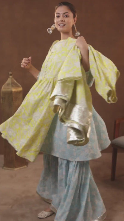 Printed Elegance Sharara Suit