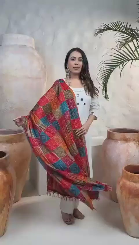 White flex cotton khadi suit set